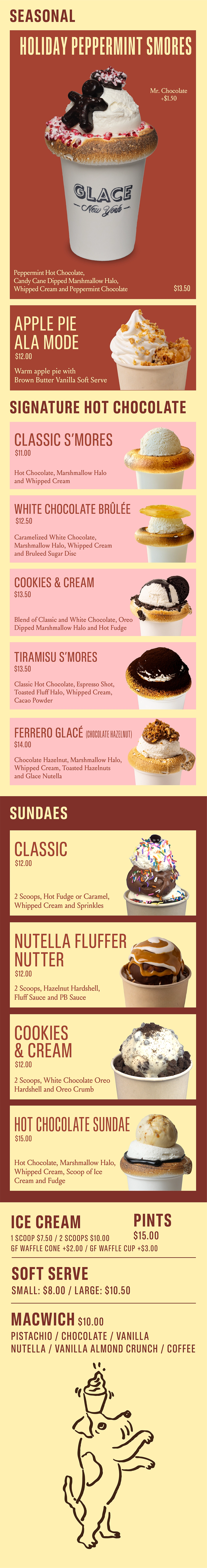 GLACE - Menu